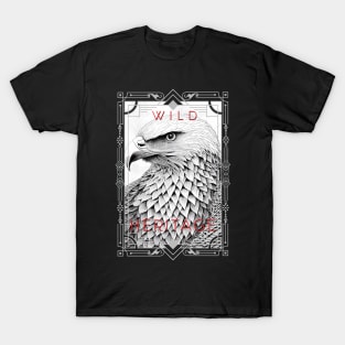 Eagle Bald Eagle Wild Nature Illustration Line Epic Illustration Line Art T-Shirt